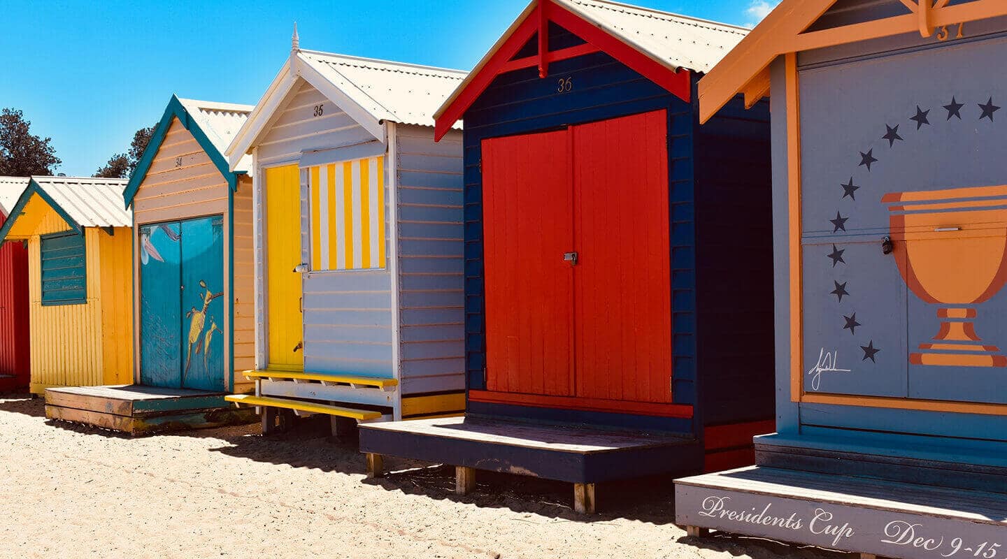 Beach shacks in Melbourne